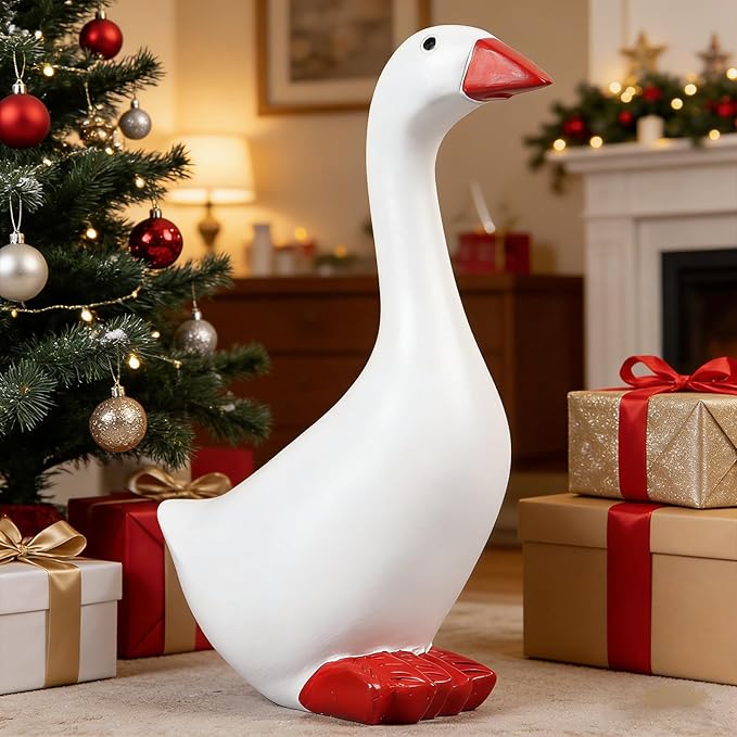 Desk Goose Decor Figurine Cute Resin Goose Statue for Home Decor, Perfect Housewarming Gifts New Home, Gifts for Women, Coworker Gifts, Office Desk Decorations