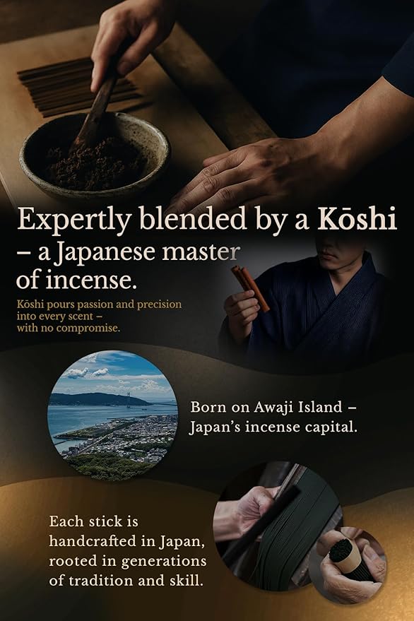 Sandalwood Spicy Premium Japanese Incense Sticks 60sticks Coreless Low Smoke Natural Charcoal Free Non Toxic Temple Kyoto Aroma Aromatherapy Meditation Calming Stress Relief Relaxation Yoga TOMORI