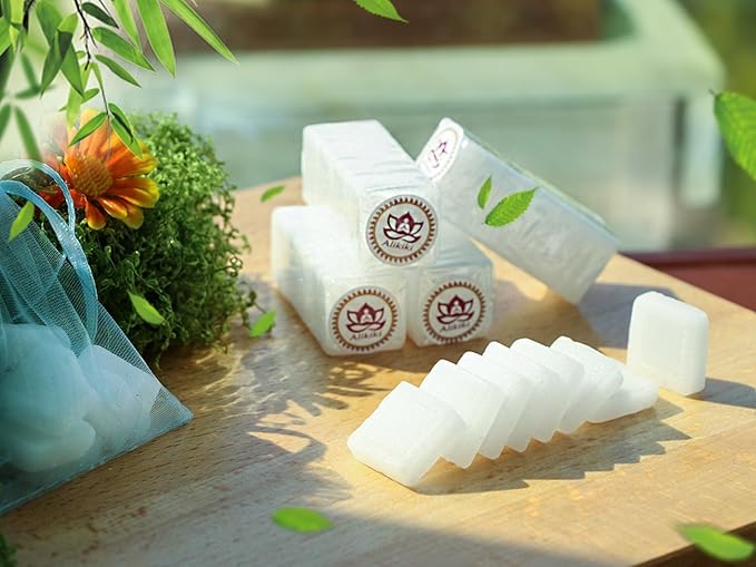 Natural Camphor Blocks (110 Grams, 64 Tablets) - Pure Camphor Alcanfor Tablets Cubes for Aromatherapy & Puja Alcanfor en Bloques, Kapoor for Pooja, Alcanfor by Alkiki