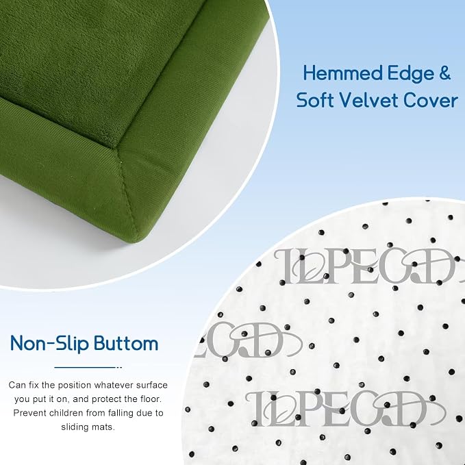 Baby Play Mat for Floor Nursery Muscle Mat Area Rug Playroom Rug 59x79" Elastic Foam 1.3" Thick Crawling Mat for Babies,Toddlers(Moss Green)