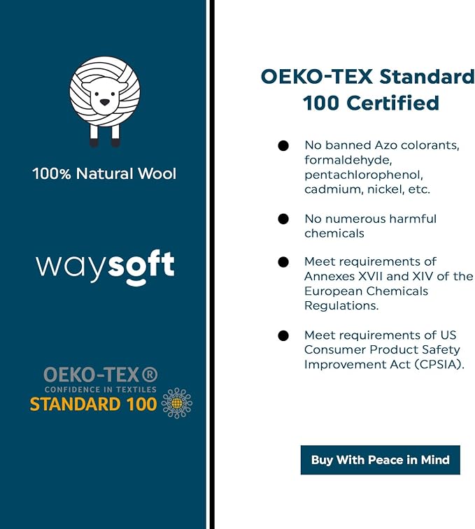 WaySoft Baby Sheepskin Rug, Oeko-TEX Certified, Safe & Natural Nursery Rug, 100% Genuine New Zealand Soft Fur Rug Baby Carpet