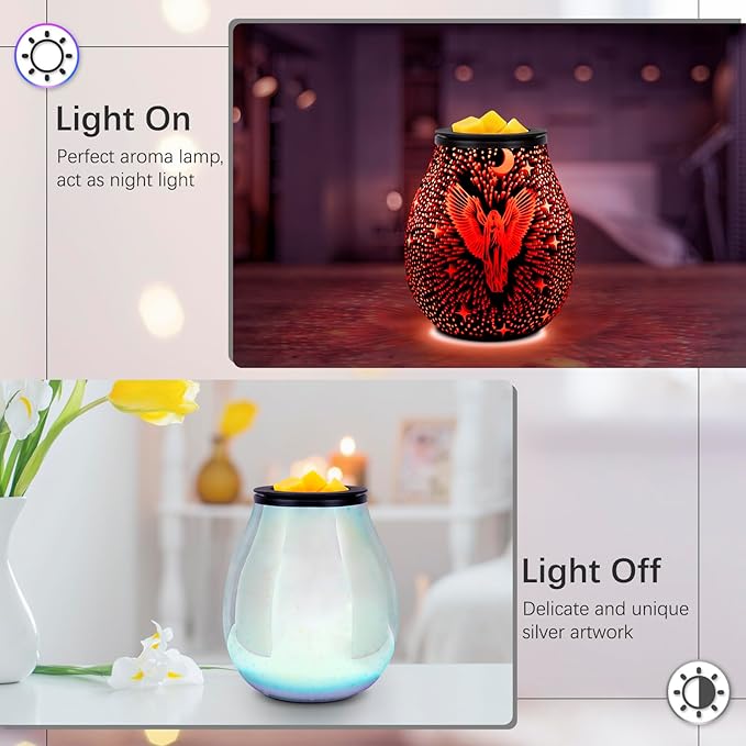 EQUSUPRO Wax Melt Warmer Wax Melter Wax Burner for Scented Wax Melts Electric Fragrance Warmer for Wax Cubes & Tarts, Vivid 3D Design 7 Colors LED Light Gift & Decor for Home Office (3D Angel)