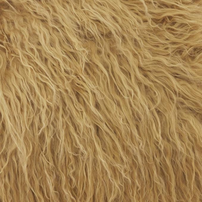 SARO LIFESTYLE Mongolian Lamb Fur Poly Filled Throw Pillow