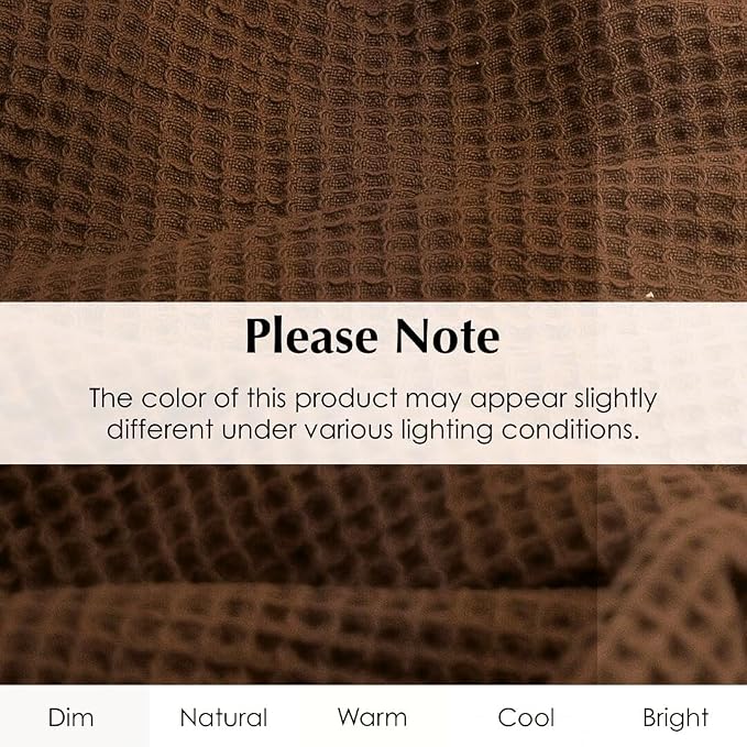 Salt Earth GOTS Certified 100% Organic Cotton Waffle Throw Blanket, 60"x80", Boho Style, Potting Soil Color