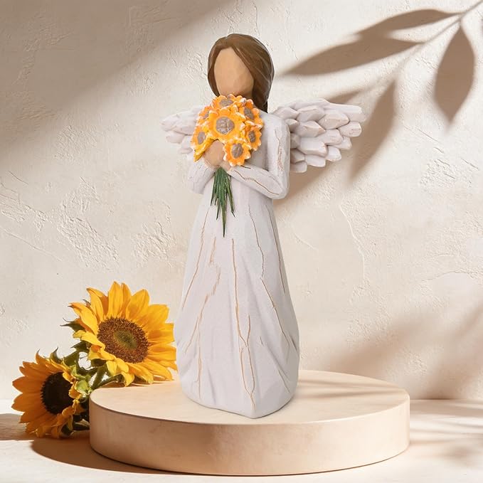 Get Well Gifts for Women After Surgery, Sunflower Gifts, Congratulations Gifts for Women, Sculpted Hand-Painted Collectible Figurines for Home Decor Ornament