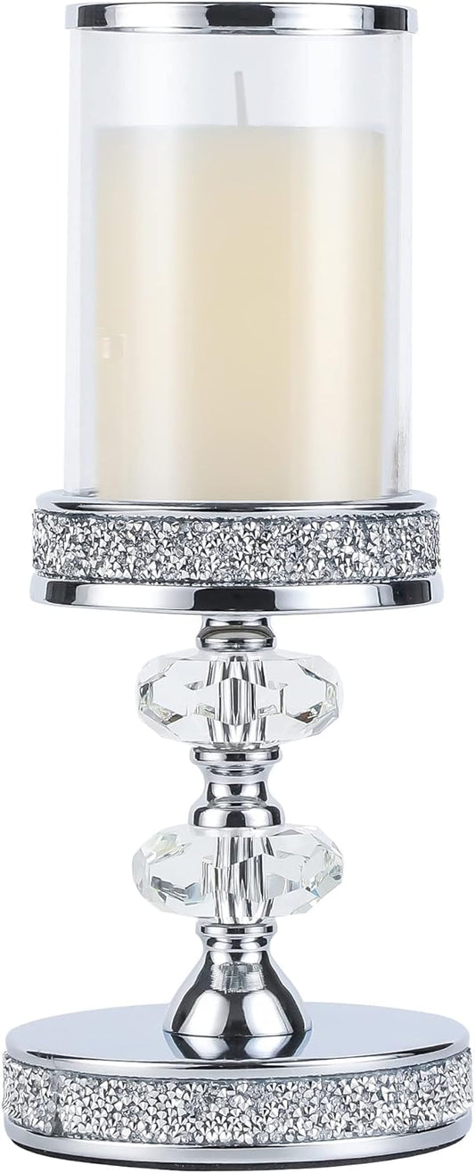 Pillar Candle Holders, Candle Holders for Pillar Candle, Crystal Candlesticks Holder for Home Decor, Wedding, Events, Coffee Dining Table CH048MD
