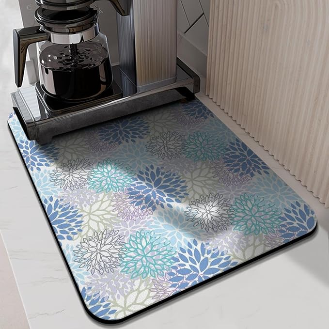 Fun Coffee Mat 24inx18in,Coffee Bar Mat for Countertops,Absorbent Hide Stain Anti-Slip Coffee Bar Accessories Fit Under Coffee Machine Mat,dish Drying Mats for Kitchen