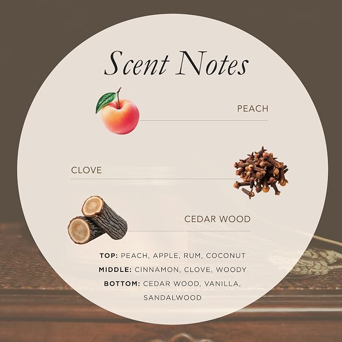Bia Candle Co Fall Vibe Soy Candle, Spiced Peach Apple Cinnamon Scent, Vanilla Sandalwood Autumn Fragrance, High Fragrance Load, Lead-Free Wick, Reusable Glass Jar, 7 oz