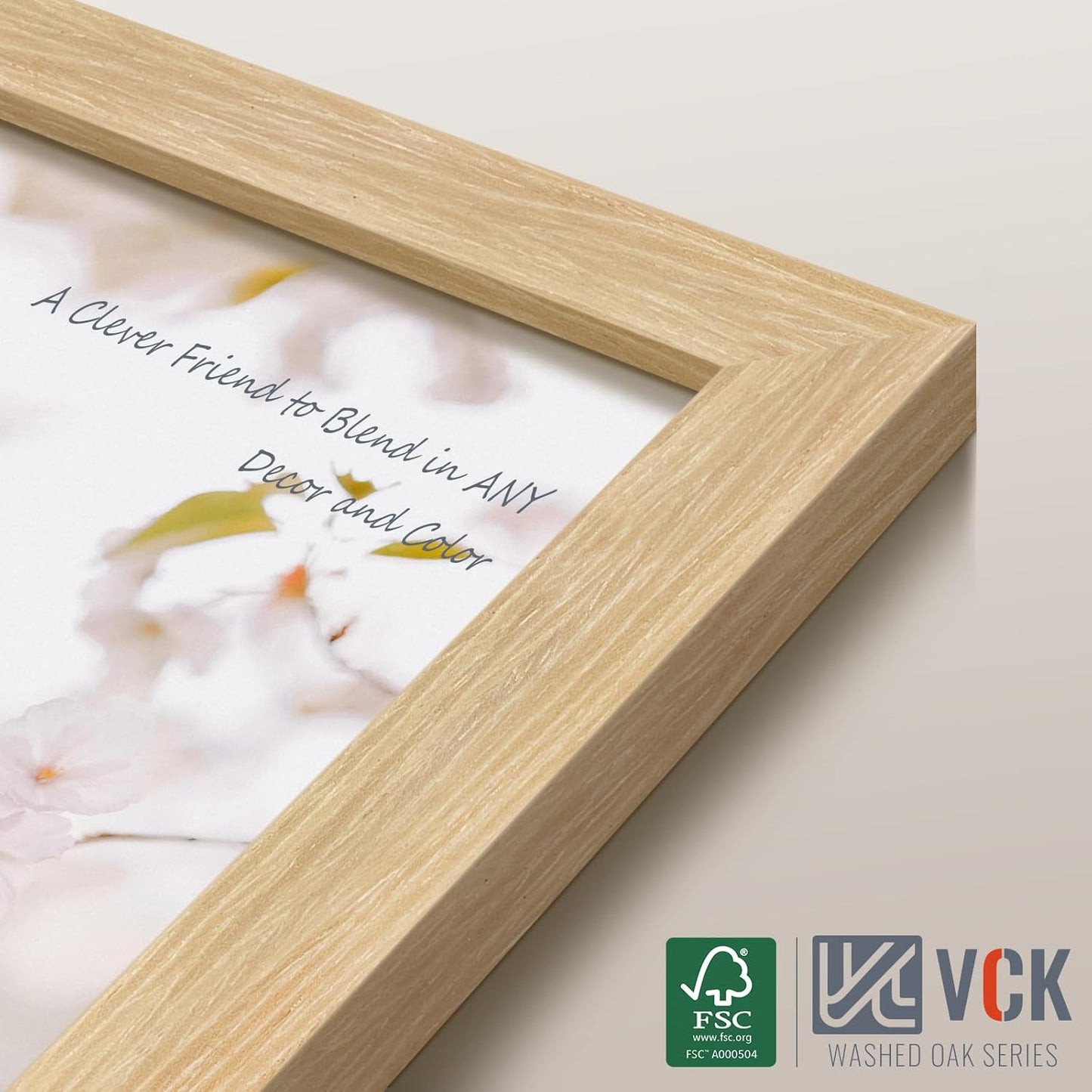 VCK 8x10 Oak Wood Frame for Picture, Natural Solid Wood Photo Frames 3 Pack, Wall Gallery Frame