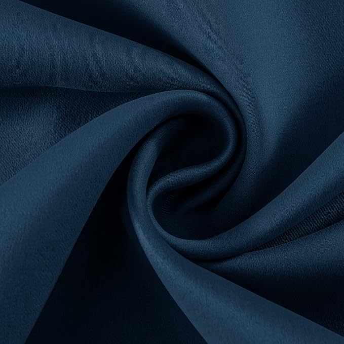 Joydeco Blackout Curtains 95 Inch Length 2 Panels Set, Thermal Insulated Long Curtains& Drapes 2 Burg, Room Darkening Grommet Drapes for Living Room Bedroom Window (W52 x L95 Inch, Navy Blue)