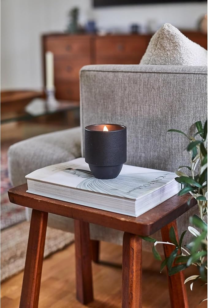 Paddywax Parks, Yosemite Scented Candle in Reusable Ceramic Jar with Crackling Wood Wick, Soy Candle with Approx. 77 Hour Burn Time, Decorative Gift Candles for Home, Cottonwood & Oak Scent, 11 oz