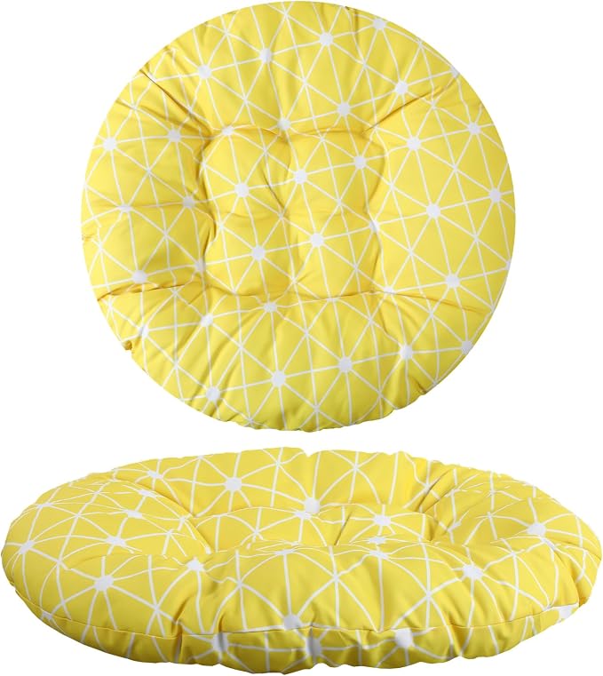 Funnymoom 35" Large Yellow Floor Cushion Round Meditation Floor Pillow Cushion for Adults Oversized Playroom Pillows Reading Nook Big Pillow for Sitting Yoga Living Room Sofa Balcony
