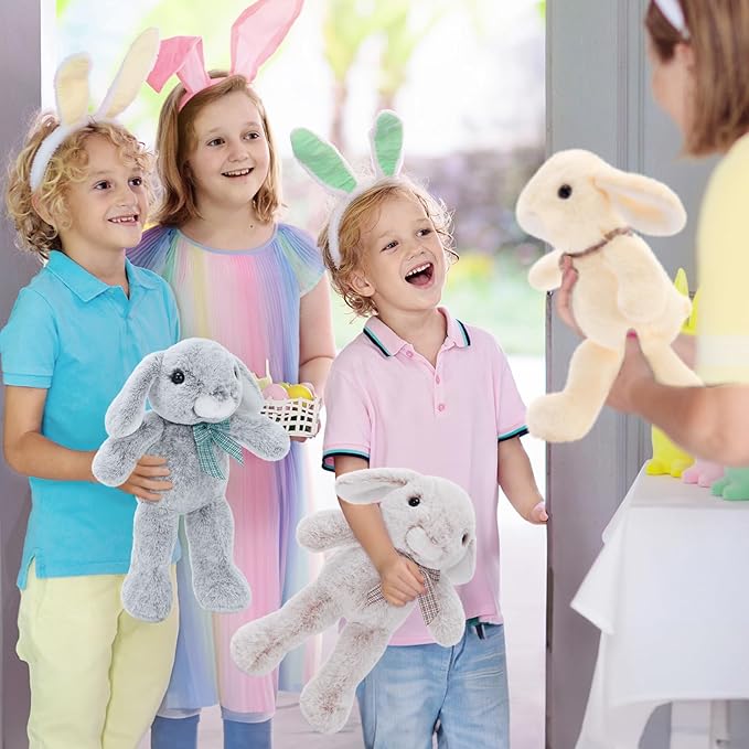 MaoGoLan 3Pcs Bulk Soft and Cuddly Easter Bunny Rabbit Plush, 14" Stuffed Bunny Gift for Kids, Boys, Girls, Party Decorations