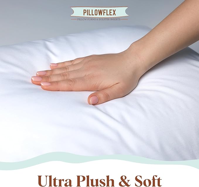 Pillowflex Synthetic Down Pillow Insert - 16x28 Down Alternative Pillow, Ultra Soft, Large Rectangle, Lumbar, Kilim, Back, Sleeping Pillow - 1 Decorative Pillow Form