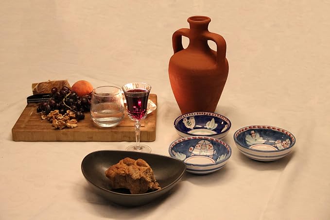 Terracotta Double Handled Amphora Water Jug, Clay Pitcher, Wine Carafe, Home Decor Vase, Pottery Jar, Traditional Kitchen Gift, Fit for DIY!