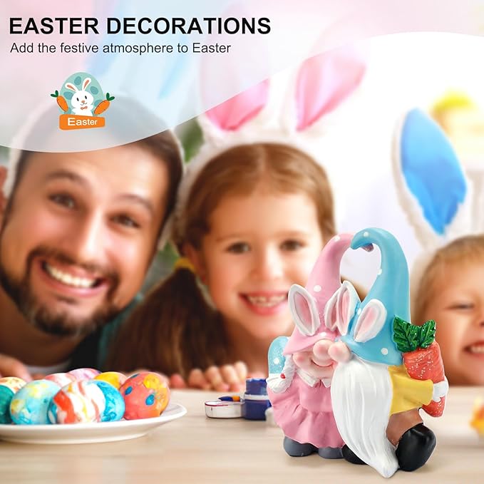 Easter Gnome Decor Easter Gifts for Women Kids Gnomes Easter Decorations for Home Kitchen Tiered Tray Table Ornaments Indoor