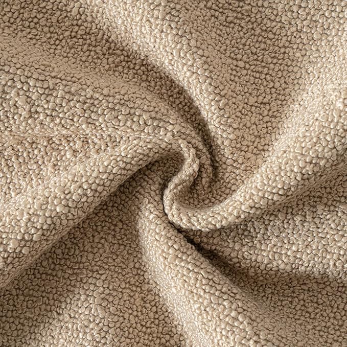MIULEE 18x18 Inch Decorative Pillow Covers for Couch Bed Set of 2 Textured Boucle Neutral Throw Pillow Covers Taupe Khaki Camel Accent Solid Pillowcases Sofa Living Room Home Decor