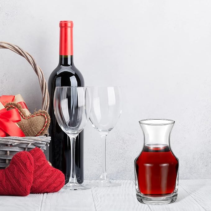 Remagr 12 Pack Single Serving Wine Carafe Glass Small Mini Carafe Individual Wine Refill Decanter for Dinner Parties Tastings Bars Restaurants (6.5 oz)