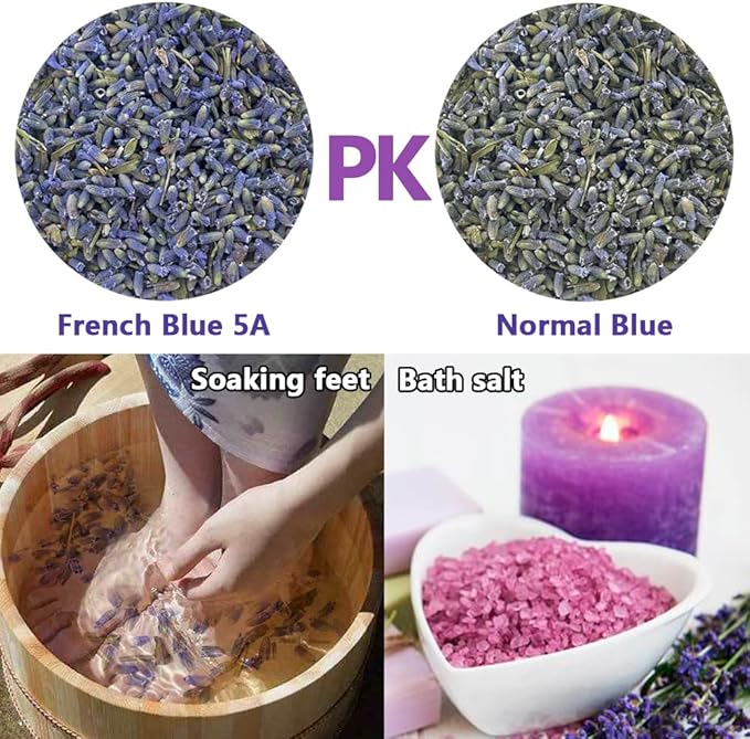 Dried Lavender Flowers, Natural Dried Lavender Buds, Fragrant Dried Lavender Bulk for Drawers and Closets, Wholesale Dried Flowers for Soap, Candle, Sachets, DIY (1/2 Pound)