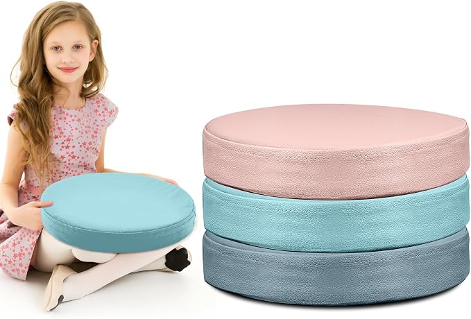 Juexica 3 Pcs Extra Thick Flexible Seating Floor Cushions Assorted Colored Pillow Floor Cushions for Classroom Soft Flexible Seating for Learning Sitting Office School Chair (Morandi Colors,Round)