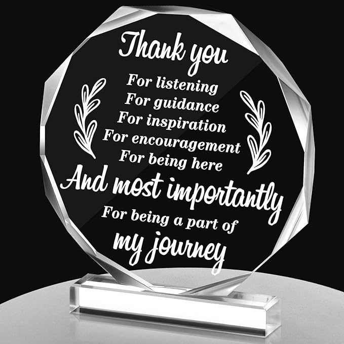 Yinder Thank You Gifts for Women Appreciation Gifts for Coworker Employee Nurse Teacher Leader Boss Inspirational Quotes Acrylic Desk Decor for Home Office Farewell Retirement