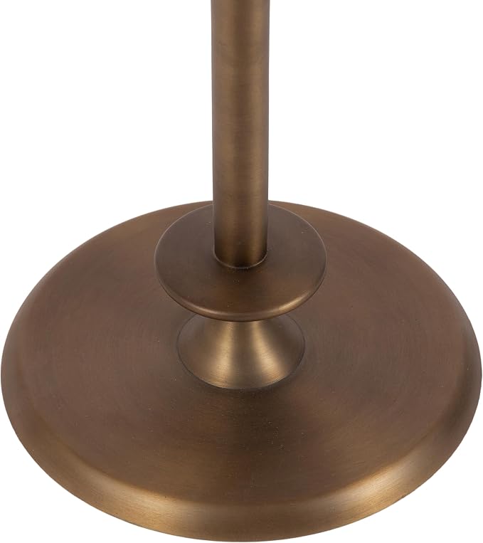 Kate and Laurel Arora Modern Wood and Metal Round Side Table, 17 x 17 x 24, Light Natural and Antique Brass, Transitional Sculptural Living Room End Table for Indoor Plant Stand or Bedroom Nightstand