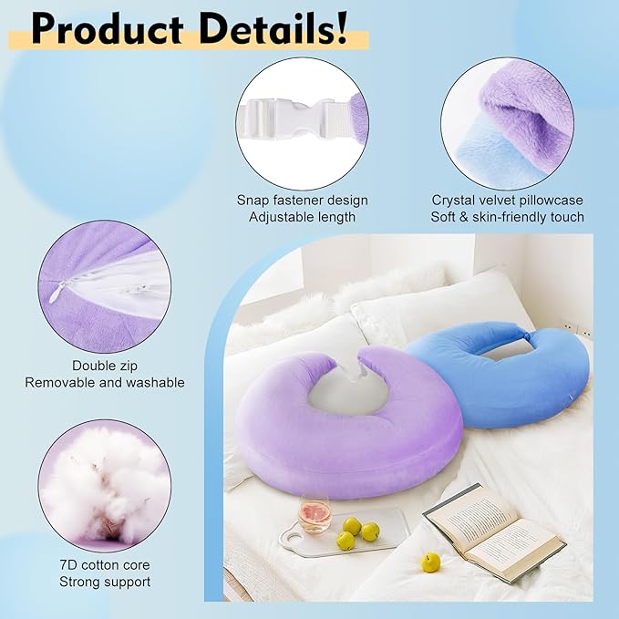 vamorry Gaming Pillow Arm Support Pillow for Bed & Sofa: Ergonomic U-Shaped Lap Pillow with Elbow Rest for Adults & Kids - Reduces Arm Pain & Fatigue During Gaming, Reading, Working & Crocheting