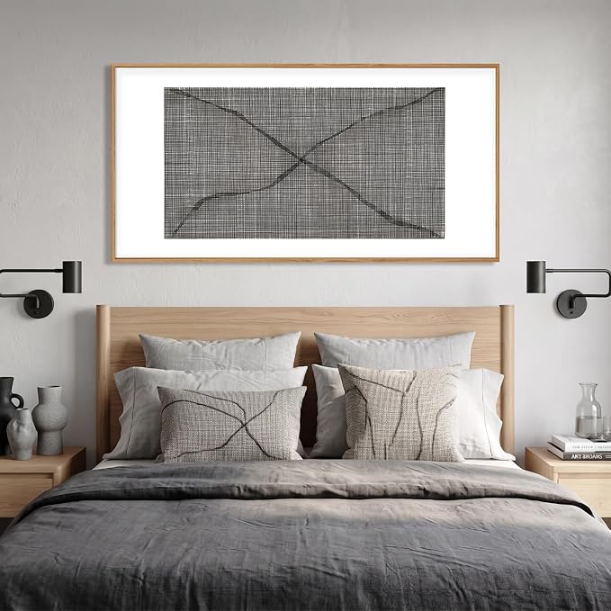 DRACIT Large Black and White Abstract Framed Canvas Wall Art Set,Minimalist Line Wall Decor,Neutral Geometric Print,Modern Mid Century Boho Artwork for Living Room,Bedroom,Office-20 x40