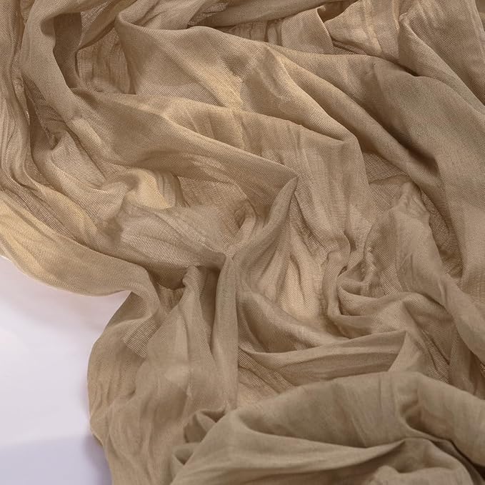 Socomi 3pcs Nude Brown Cheesecloth Table Runner Easter Spring Boho Rustic Gauze 120 inch 10FT Cheese Cloth Runner for Wedding Party Baby Shower Birthday Home Decor Holiday Decorations