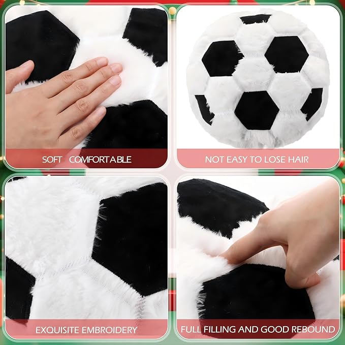 8 Pcs Sports Throw Pillows Bulk Fluffy Stuffed Football Soccer Baseball Volleyball Basketball Softball Pillows Plush Cushion for Room Decor Birthday Gifts