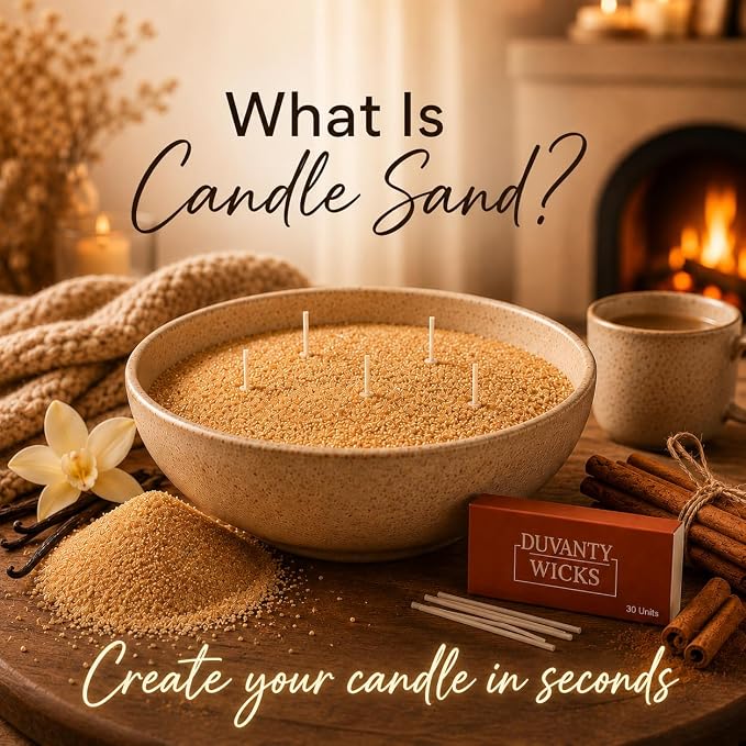 Vanilla and Cinnamon Blend – Refillable Pearled Candles Sand and Wicks, 17.6oz Sand Candle for Home Decor, Long Lasting Aroma up to 120 Hours | Warm Spiced Scent to Light the Vibe