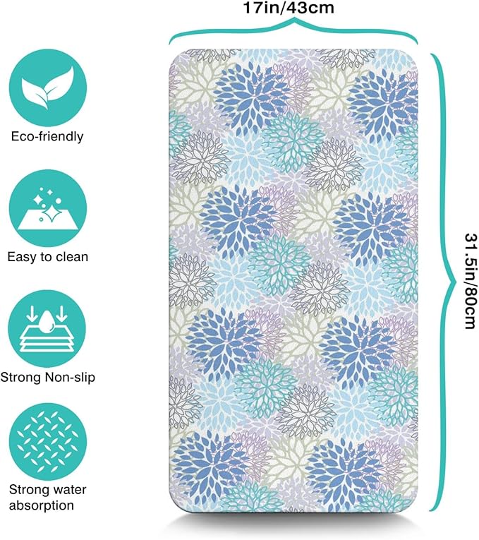 Fun Coffee Mat 31inx17in,Coffee Bar Mat for Countertops,Absorbent Hide Stain Anti-Slip Coffee Bar Accessories Fit Under Coffee Machine Mat,dish Drying Mats for Kitchen