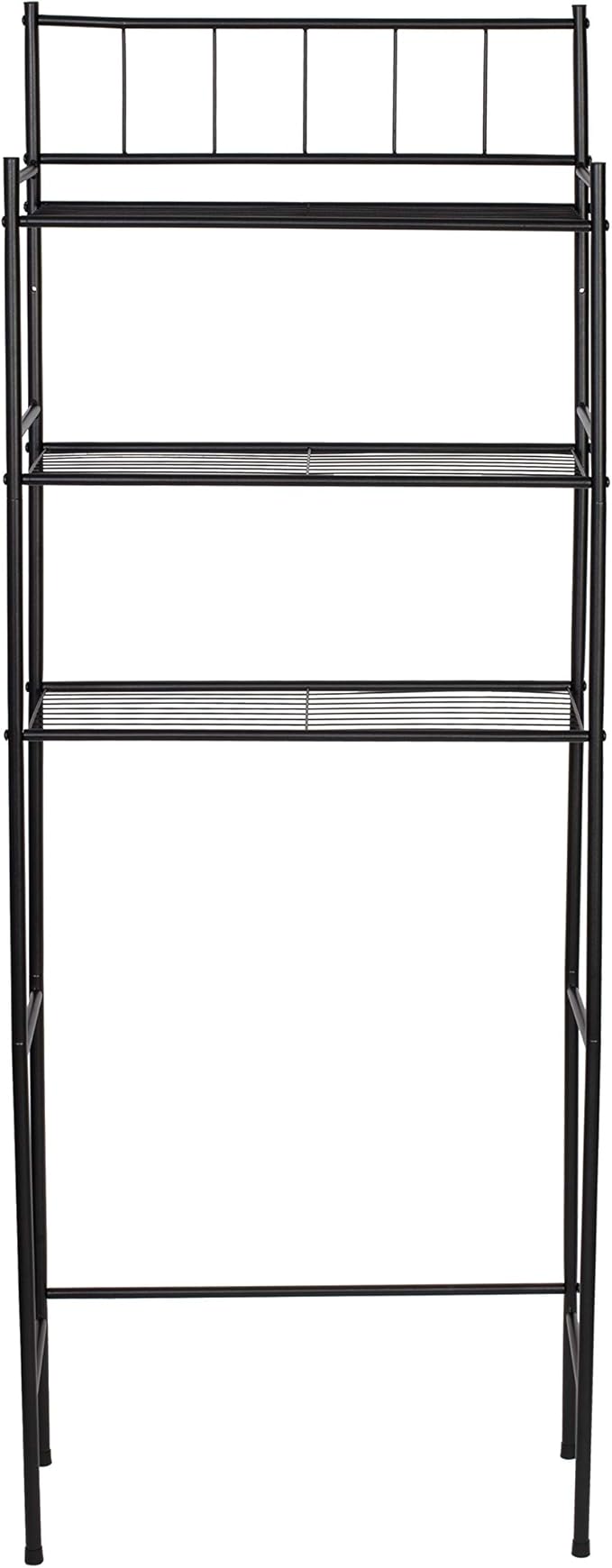 Honey-Can-Do 3 tier Over-The-Toilet Space Saver Shelving Unit, Black BTH-09022 Black
