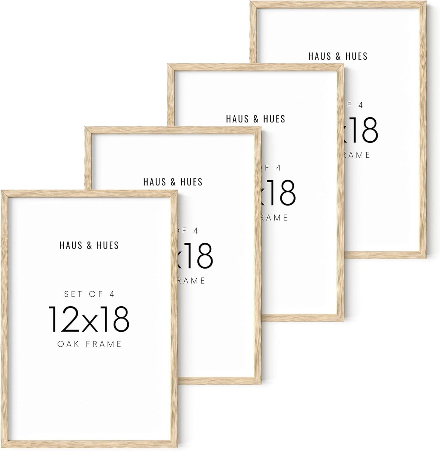 HAUS AND HUES 12x18 Picture Frames For Wall - Set Of 4 Poster Frames 12x18, Picture Frames 12x18, 12x18 Frames, Frames 12 X 18, Gallery Wall Frame Set, 12x18 Poster Frame (Beige Frame)