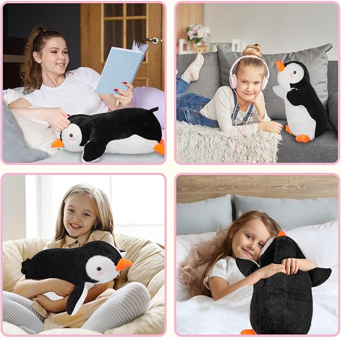 CSVBTRF Weighted Stuffed Animal, 4.2 lbs 19" Penguin Plush Hugging Pillow for Kids Gift - Penguin Stuffed Animal