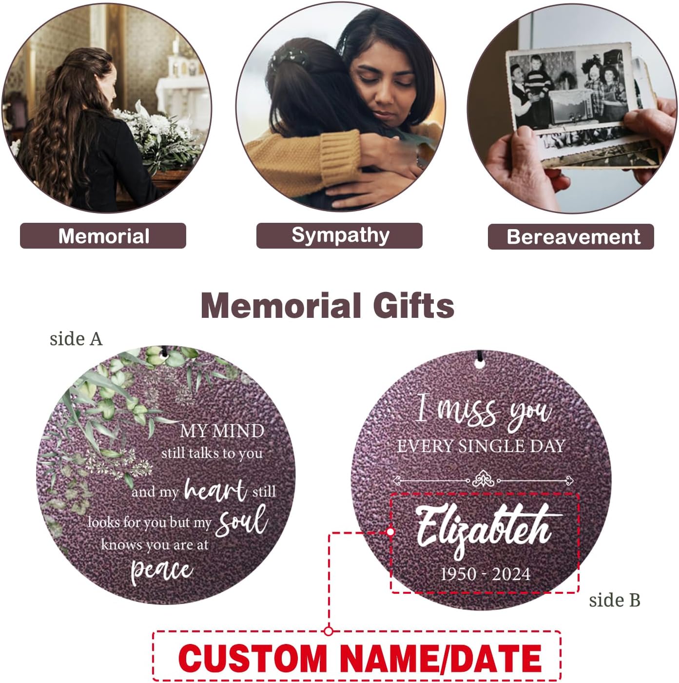 ASTARIN 36" Large Deep Tone Personalized Sympathy Wind Chimes, Memorial Wind Chime for Loss of Mother Father Loved One, Bereavement Gifts Decor Outdoor Patio Garden Graveyard