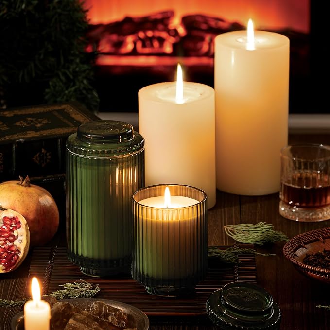 LA JOLIE MUSE Pomegranate & Pine Candle, Candles for Home Scented, Holiday Candle Gifts for Women&Men, Natural Soy Candles, Luxury Jar Candle, 11oz