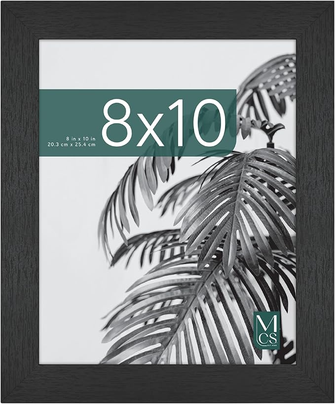 MCS Studio Gallery 8x10 Picture Frame Black Woodgrain Engineered Wood, Vertical & Horizontal Wall Hanging & Easel for Tapletop Display, Rectangle Photo Frame for Photos, Posters & Art Prints (1-Pack)