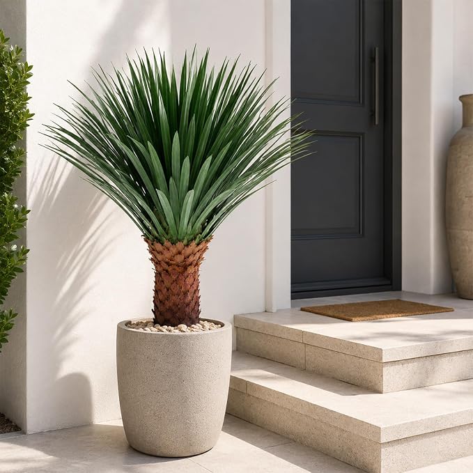 Artificial Agave Plant Black Pot 37 Inch Tall Faux Agave with Removable White Coating Realistic Fake Floor Plant Indoor Outdoor Front Porch Patio Doorstep Home Office Hotel Desert Style Decor