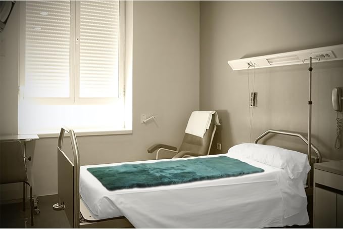 Natural Sheepskin for Bed Sores and Skin Irritation | Gisborne 100% Real Medical Sheepskins with Non-Slip Back for Pain Relief and Discomfort, Wool Seat Pad, Emerald, 30 in. x 60 in.