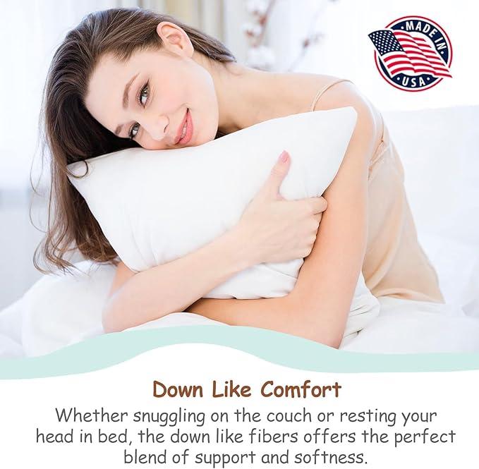 Pillowflex Synthetic Down Pillow Insert - 12x28 Down Alternative Pillow, Ultra Soft, Large Rectangle Body Sleeping Pillow, Lumbar, Long, Back - 1 Decorative Pillow Form