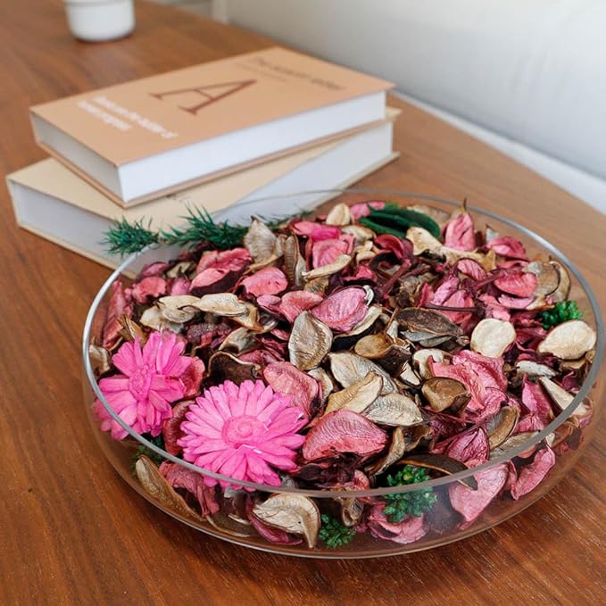 Qingbei Rina Spring Potpourri Bags,Rose Scented Decorative Potpourri Dried Flowers,Pink Bowl Filler,Vase Fillers,Home Fragrance Sachet,(8.4 oz)