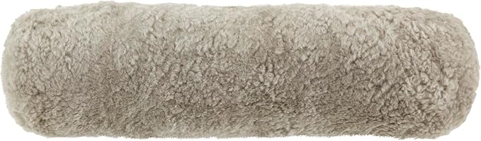 SARO LIFESTYLE Luxurious New Zealand Sheepskin Bolster Pillow with Soft Poly Fill, 6"x20", Fog