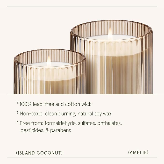 LA JOLIE MUSE Island Coconut Vanilla Scented Candles for Home, Natural Soy | Large Jar Luxury Candles, Clean Non Toxic, Gift for Women & Men, Decorative Gourmand Summer Candle, Tropical Candles, 11oz