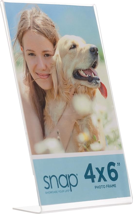 Snap 12 count 4"x6" Clear Acrylic Self Standing Photo Frames Perfect for Showcasing Memories in Style - Versatile and Durable Design Rectangular TableTop - Single Picture Frame (Pack of 6)