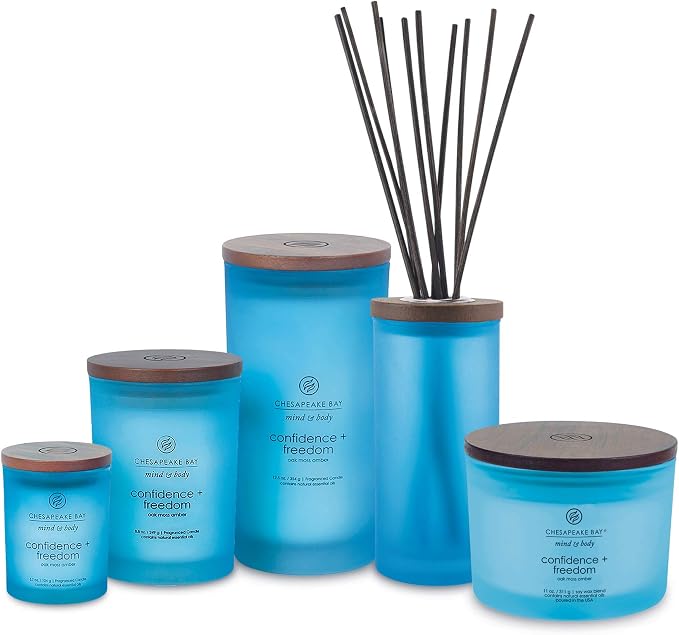Chesapeake Bay Candle Scented Candle Confidence + Freedom (Oak Moss Amber) Medium Home Décor 8.8oz (Pack of 4)