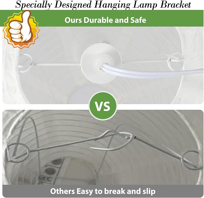 Paper Lantern Lamp Plug in Hanging Lamp, 20in White Rice Paper Pendant Light with 19.7FT Cord Large Globe Japanese Japandi Wabi Sabi Chandelier for Dining Living Room Bedroom Office 1 Pack