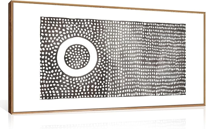 DRACIT Abstract Black and White Framed Canvas Wall Art Set,Minimalist Round Dot Wall Decor,Modern Mid Century Circle Print,Neutral Geometric Artwork for Living Room,Bedroom,Office-20 x40