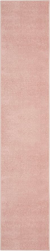 Nourison Home Nourison Essentials Pink 2'2" x 20' Area Rug - Easy Clean, Non Shedding, Bed Room, Living Room, Dining Room, Kitchen (20' Runner)