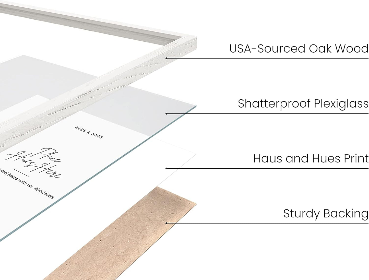 HAUS AND HUES Standalone White Oak Frames Set of 9-16x24